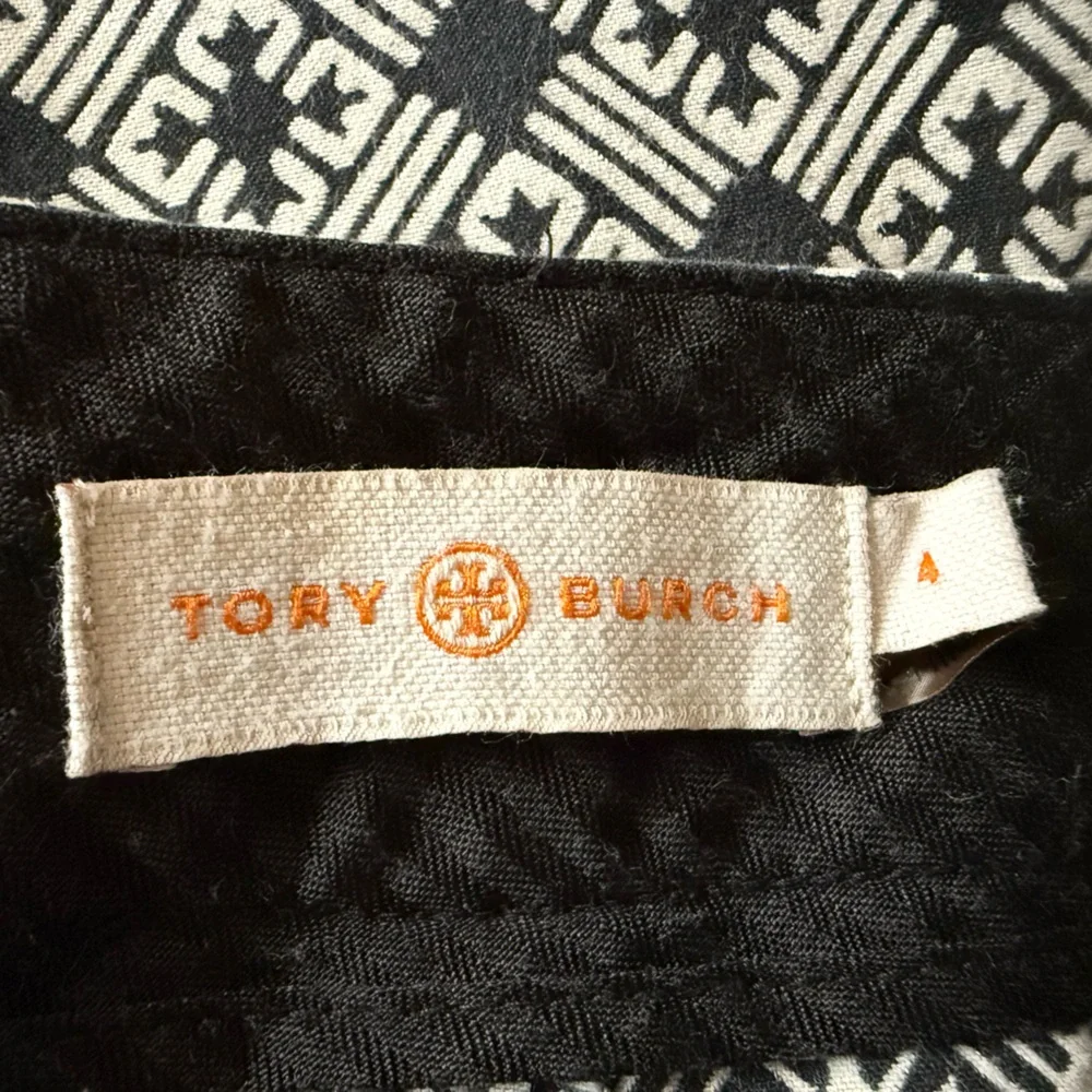 Tory Burch 4 'Callie' Jacquard Seamed Crop Pants Black and Ivory